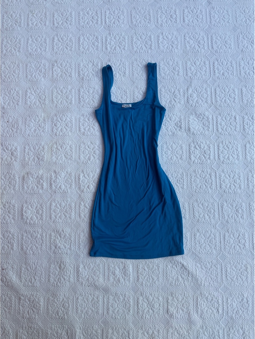 Y2K 2000a rue21 Blue Sleeveless Bodycon Mini Dress Size S